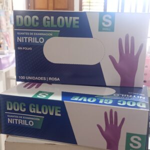 Guantes de nitrilo Doc Glove rosa talle S